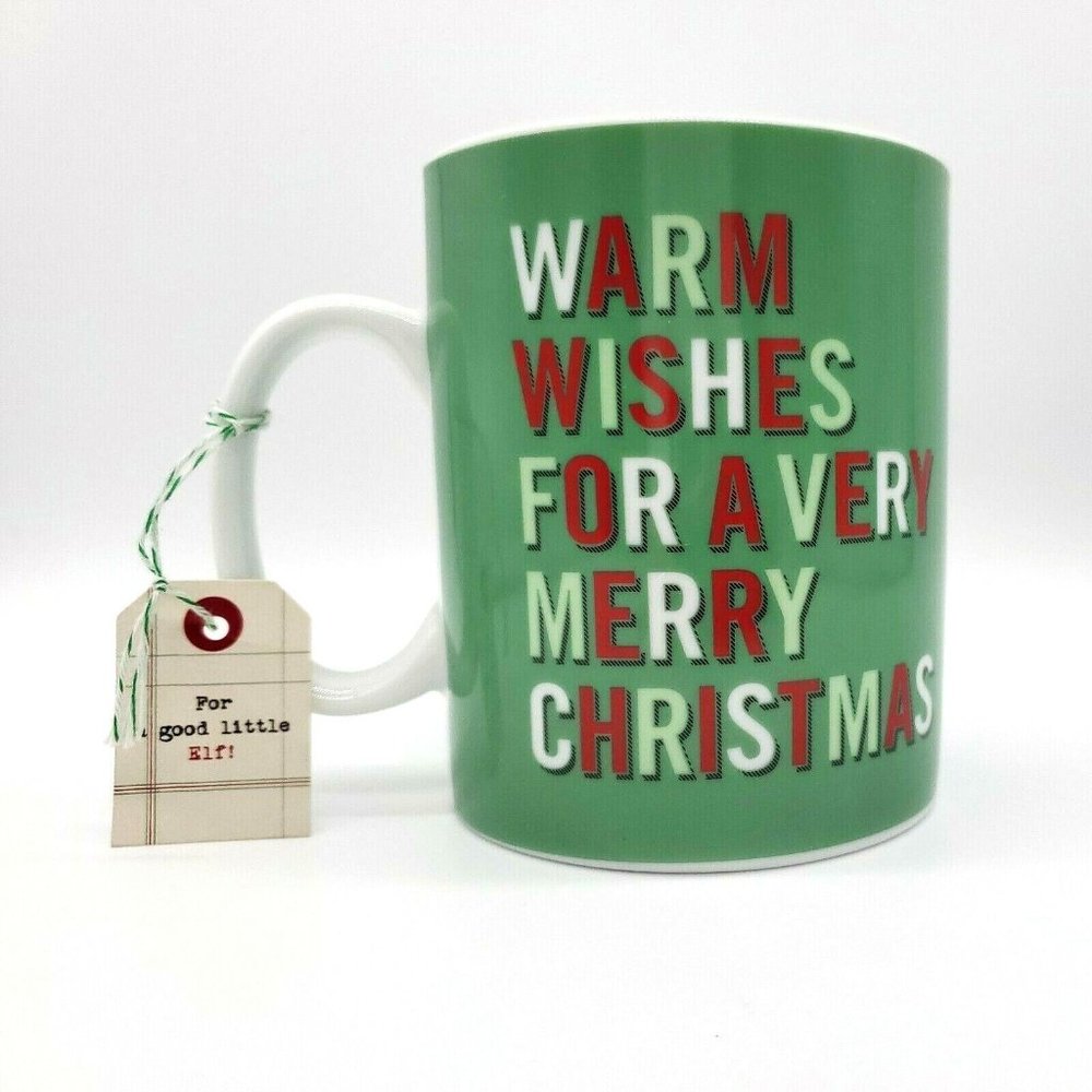 Fringe Studio Brand Coffee Mug "Warm Wishes For A Very Merry Christmas"